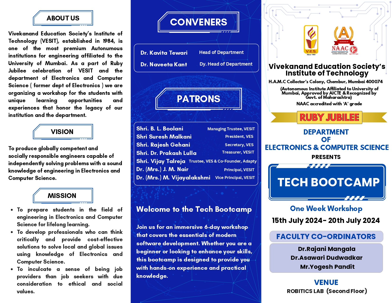 TECH BOOTCAMP One Week Workshop ECS Dept
