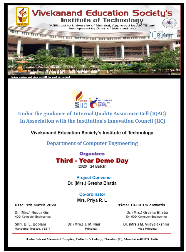 Third Year Demo Day by Department of Computer Engineering