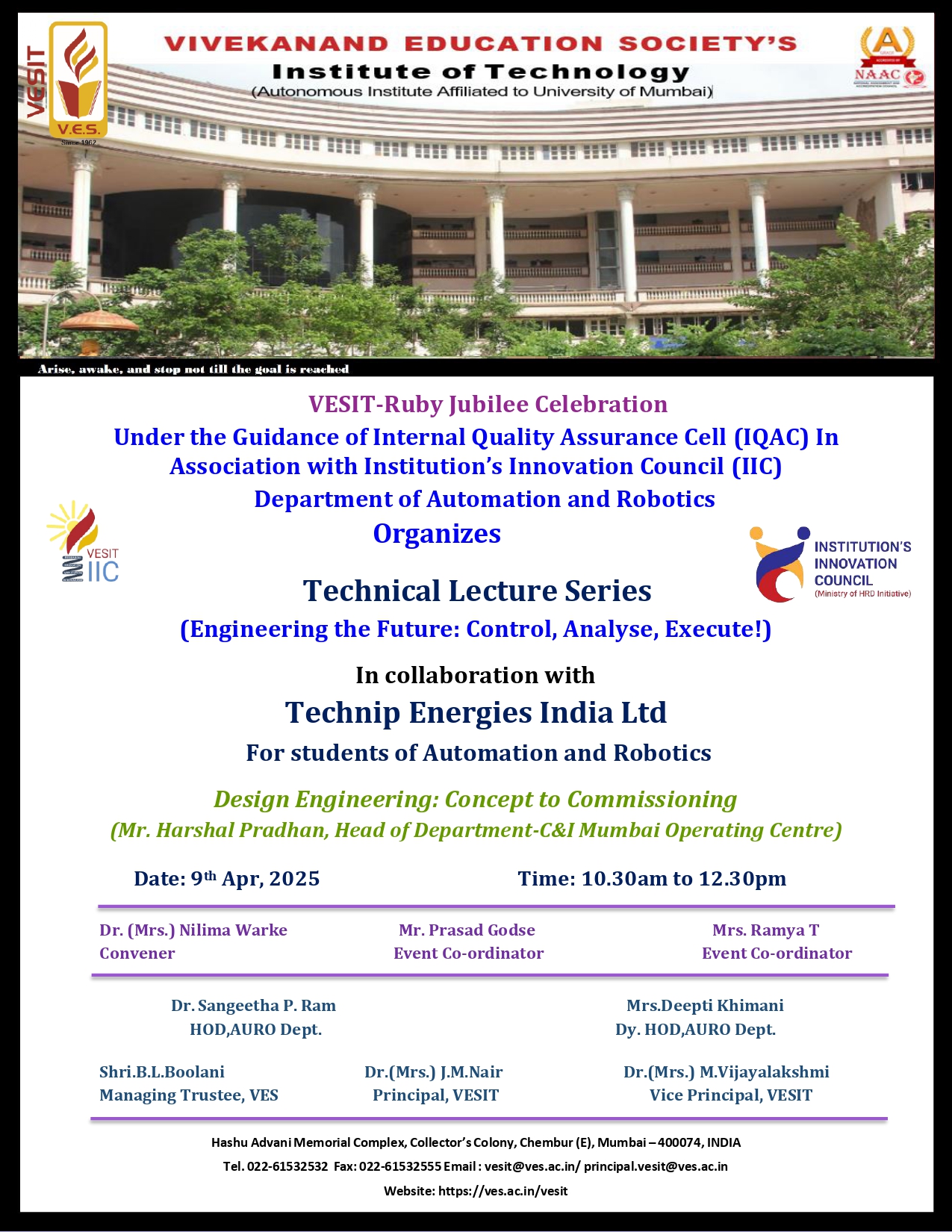 Technical Lecture Series in collaboration with Technip Energies