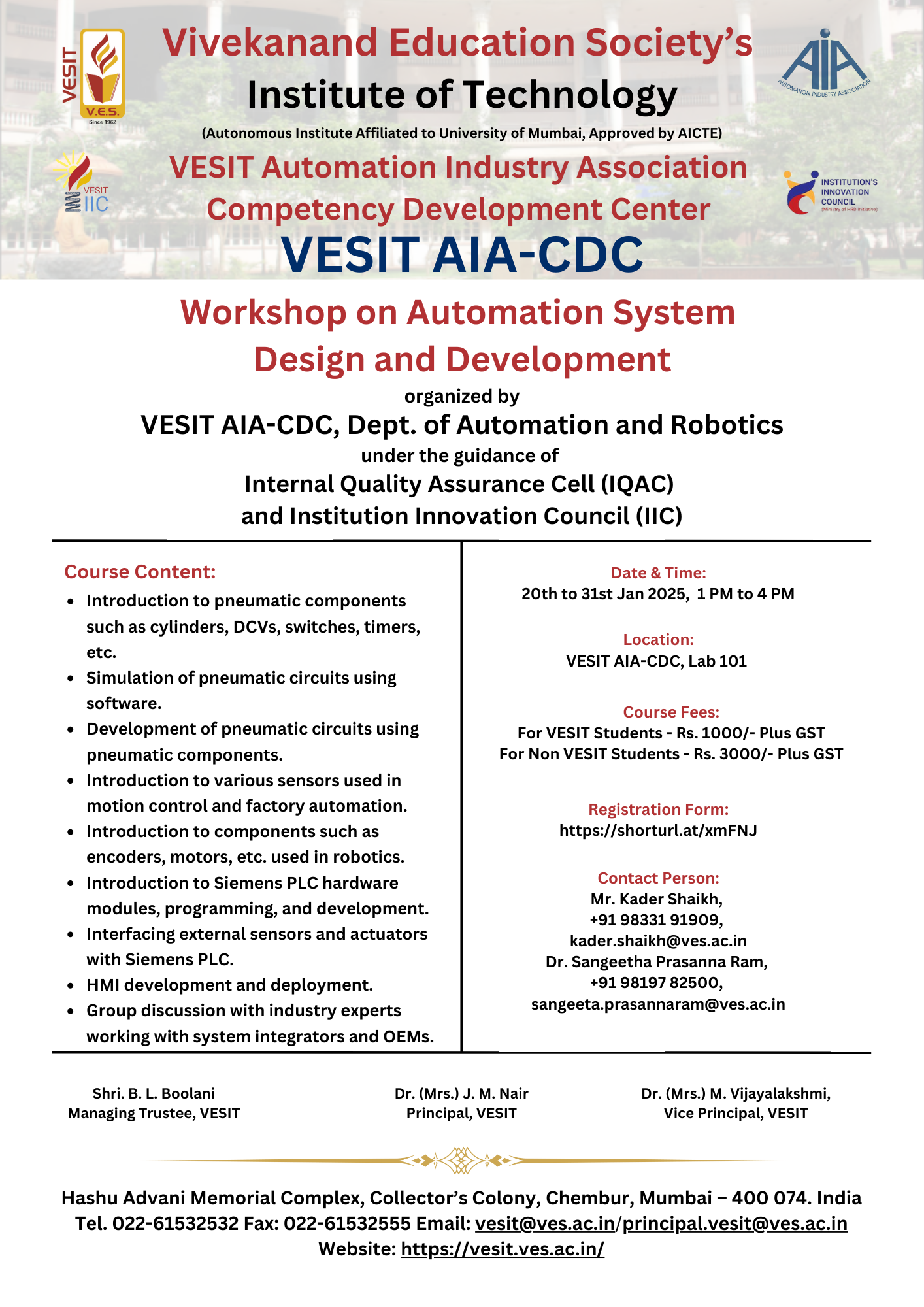 Workshop on Automation System Design & Development