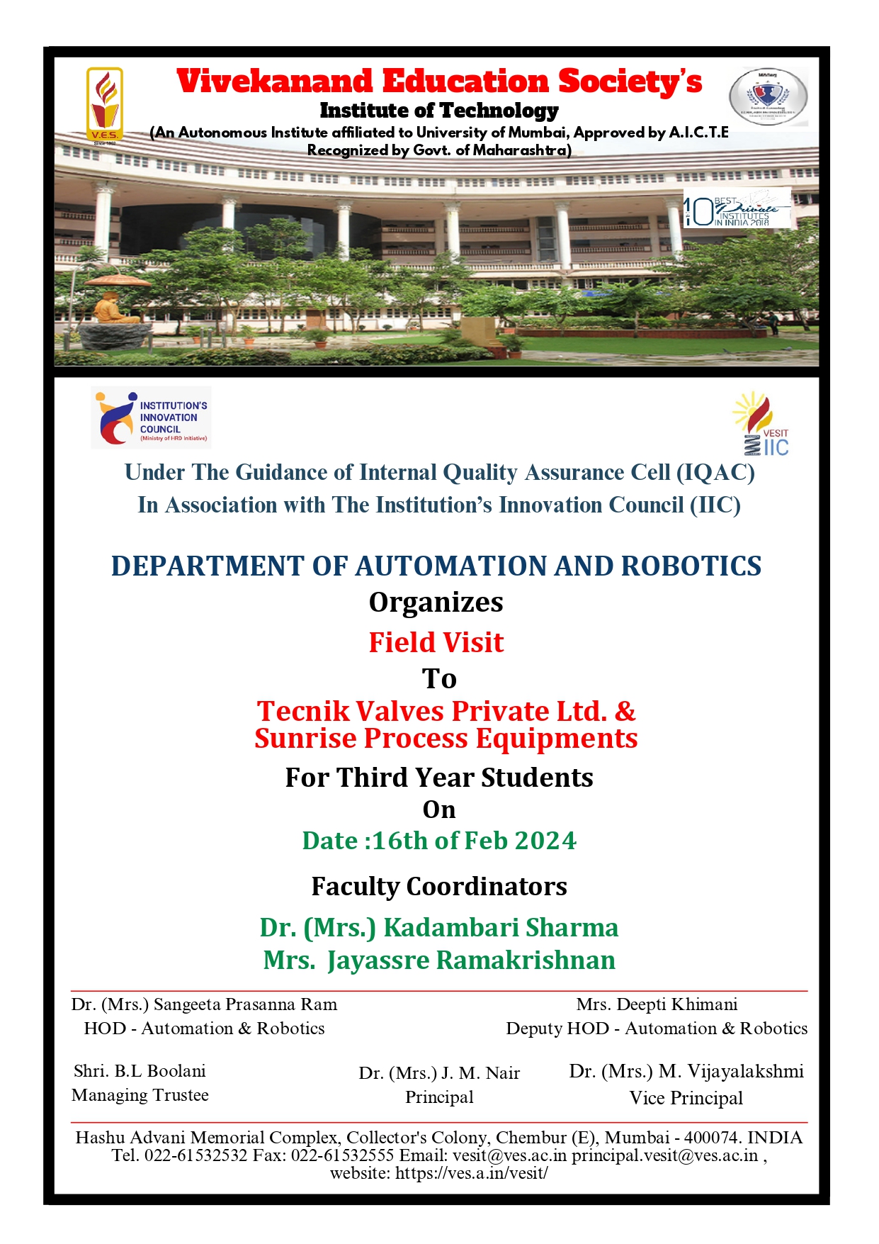 Field Visit for Third year students