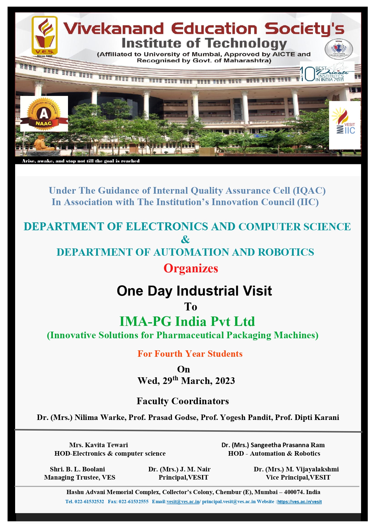 Industrial Visit- RA & ETRX department