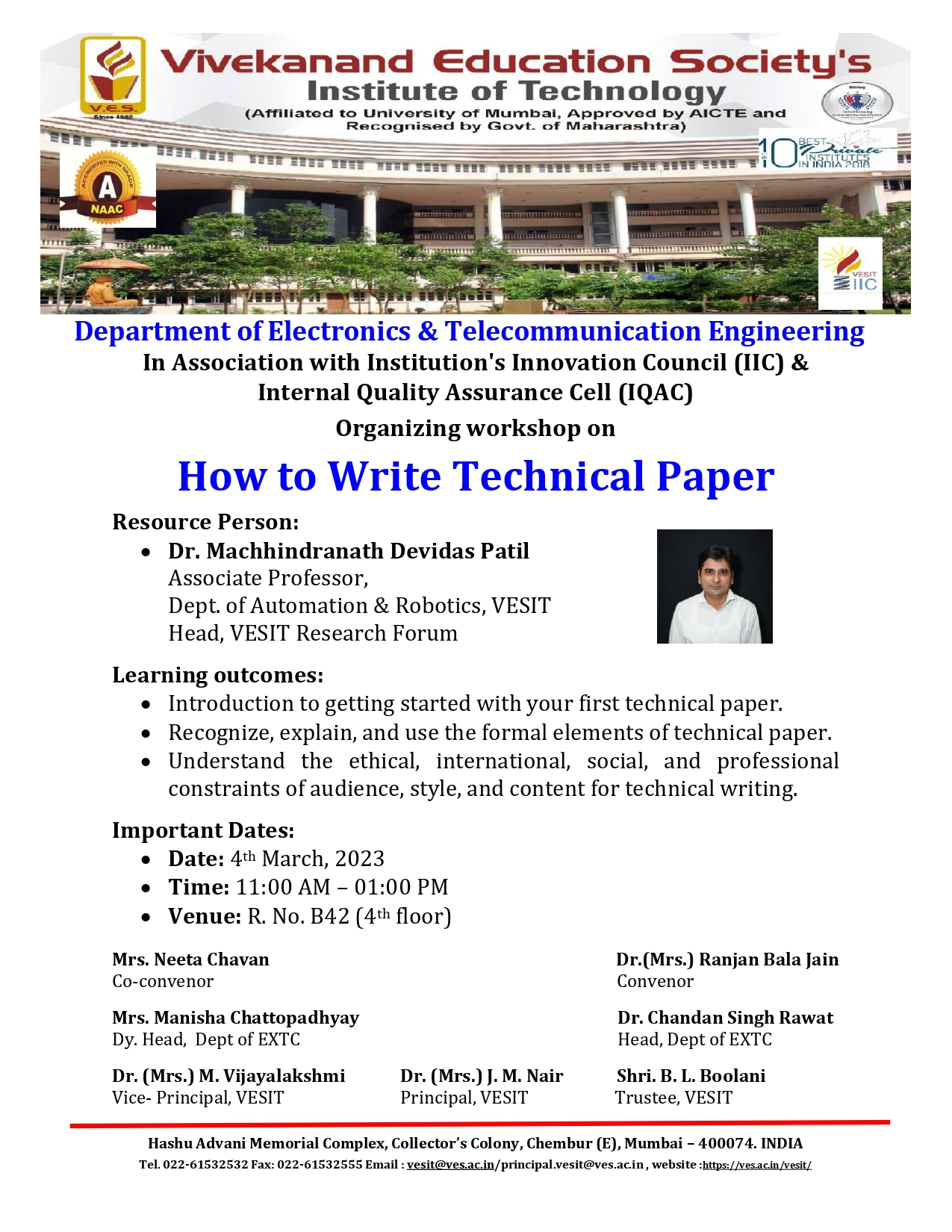 Technical paper writing workshop