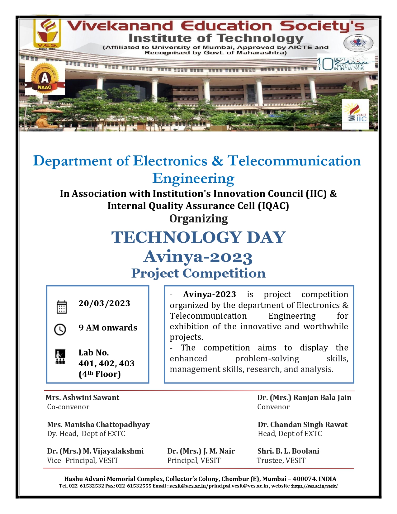Technology Day celebration (Avinya -2023)