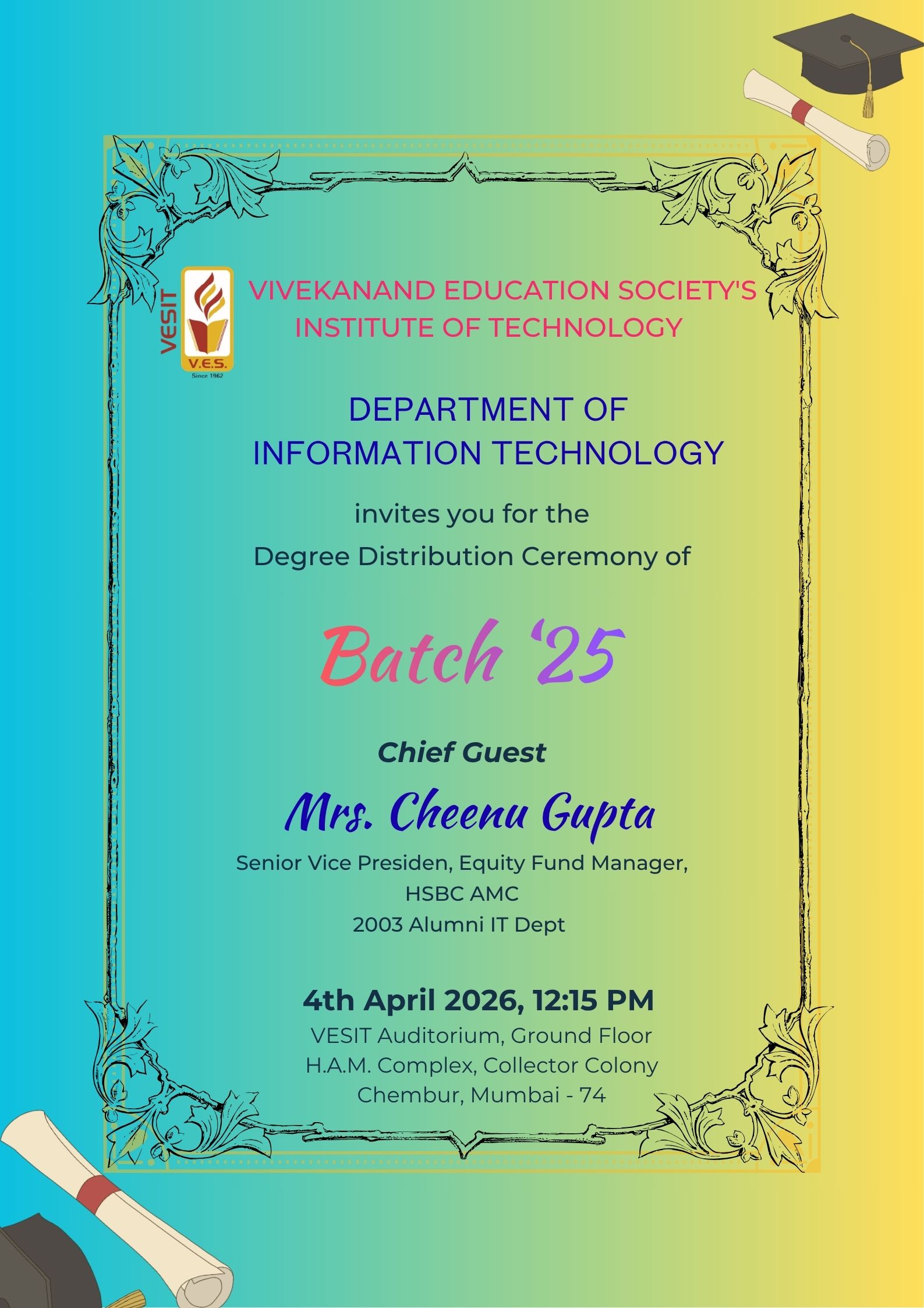 Degree Distribution Invite for batch 2025 passout students