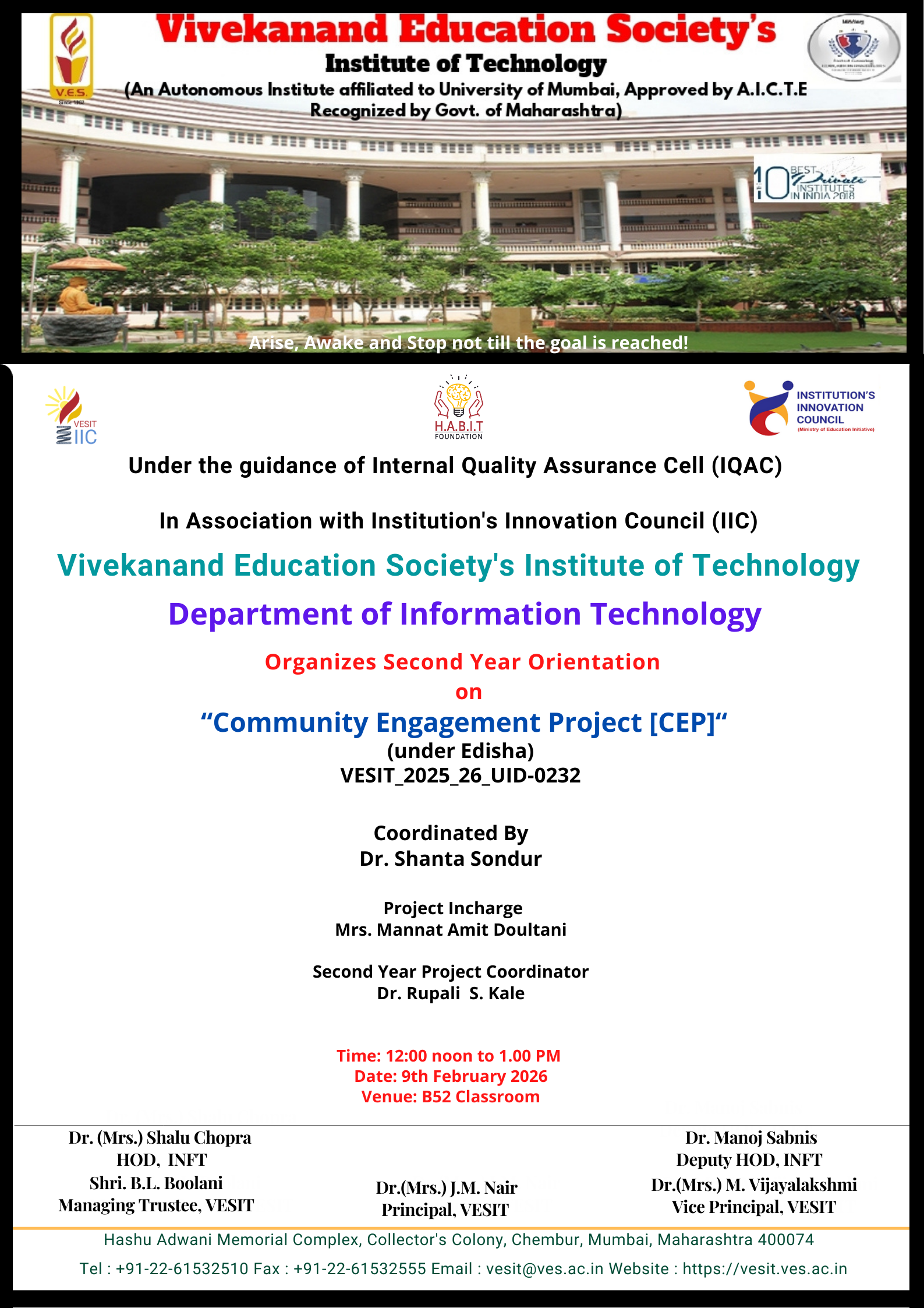 Community Engagement Project Orientation – IT Department