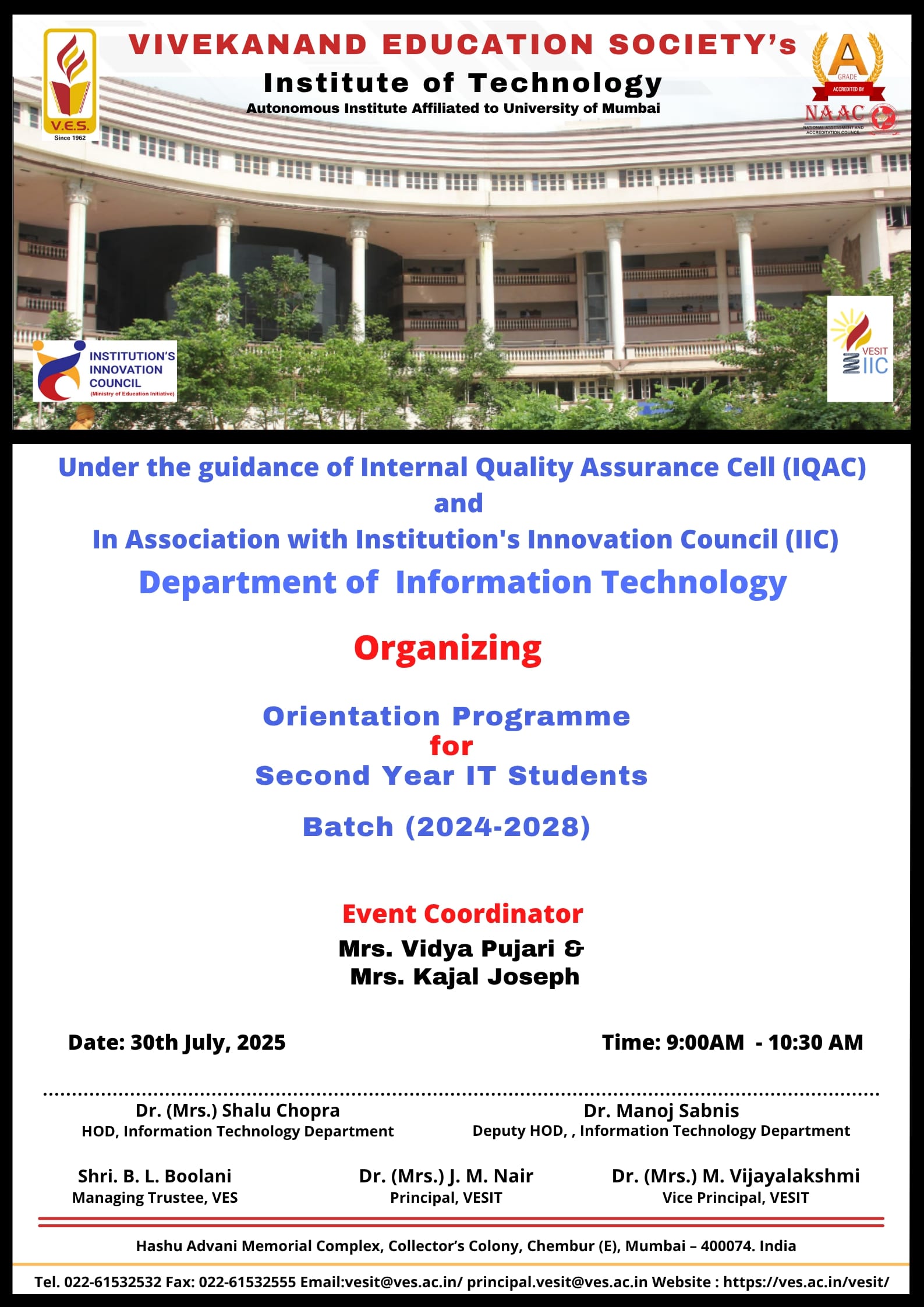 Second year Orientation Batch 2024-2028