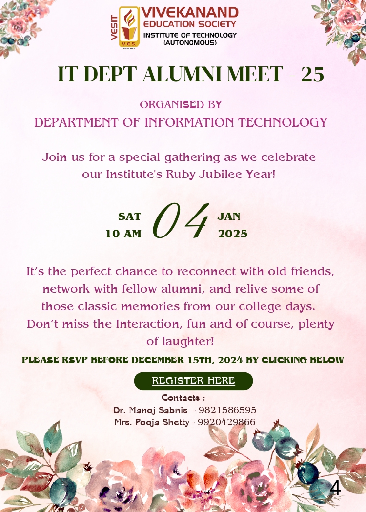 Invitation for the IT Department Alumni Meet - 2025