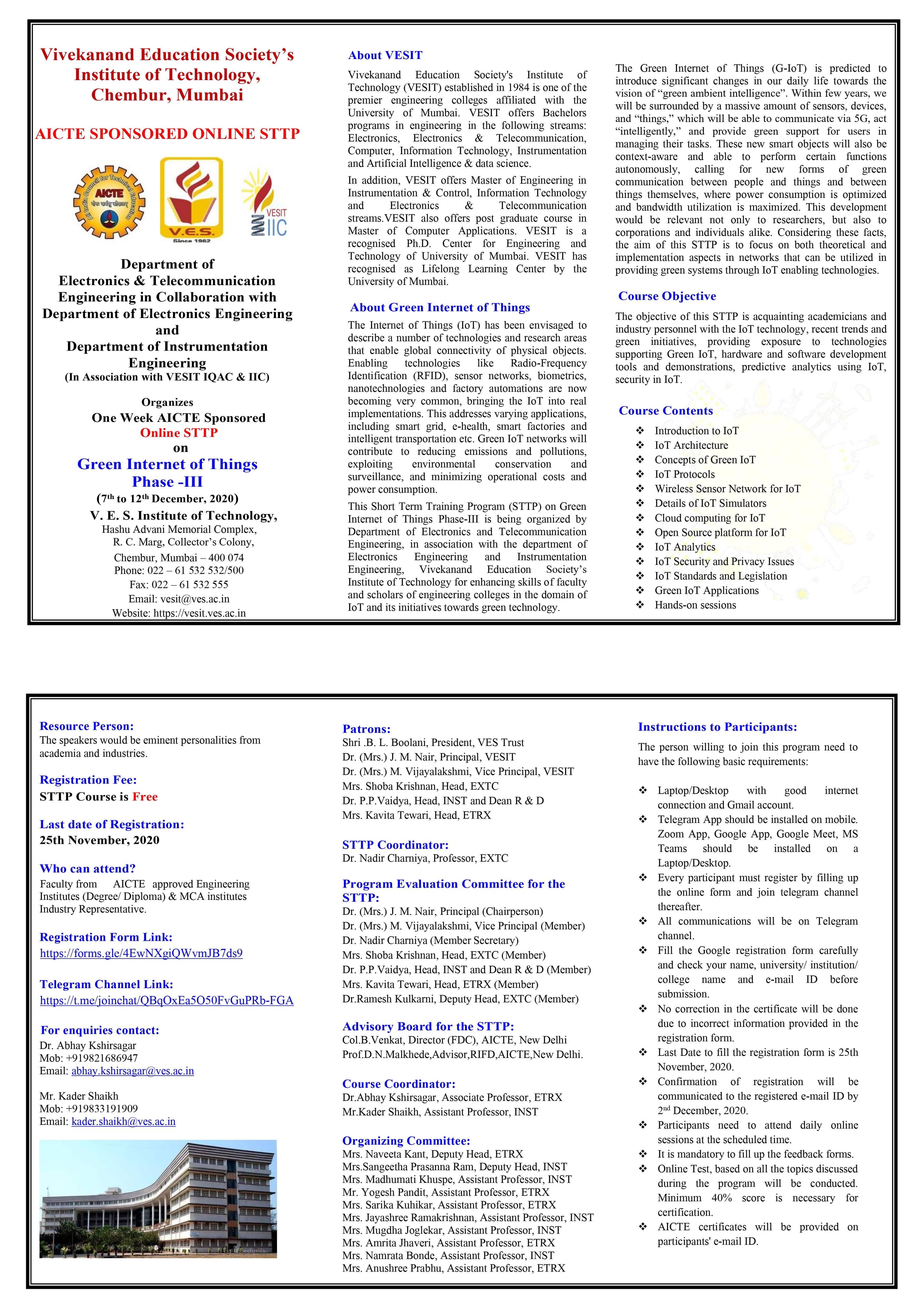 Green IoT STTP- 7th -12th December 2020