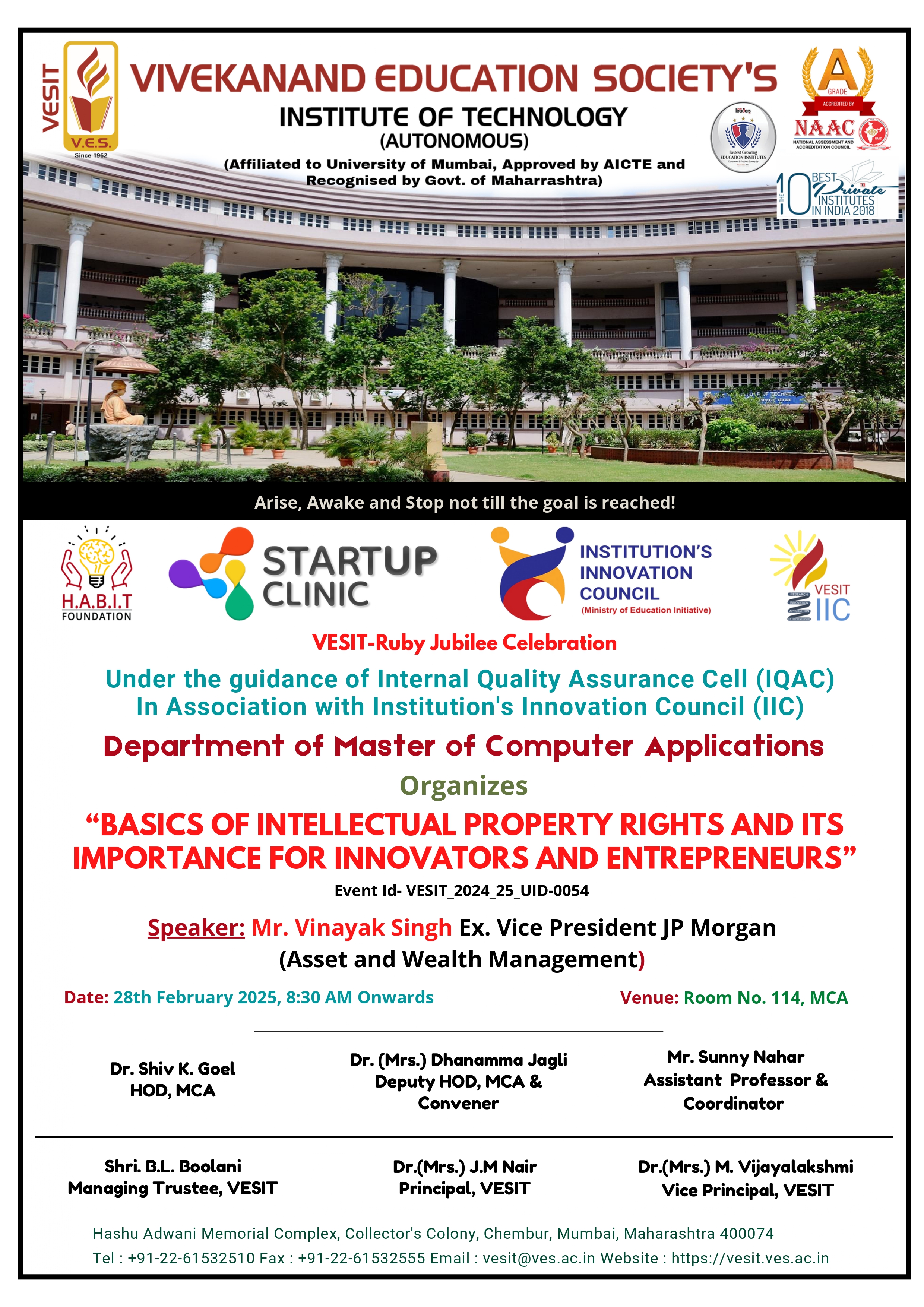 Session on Basics of Intellectual Property Rights and its Importance for Innovators and Entrepreneurs