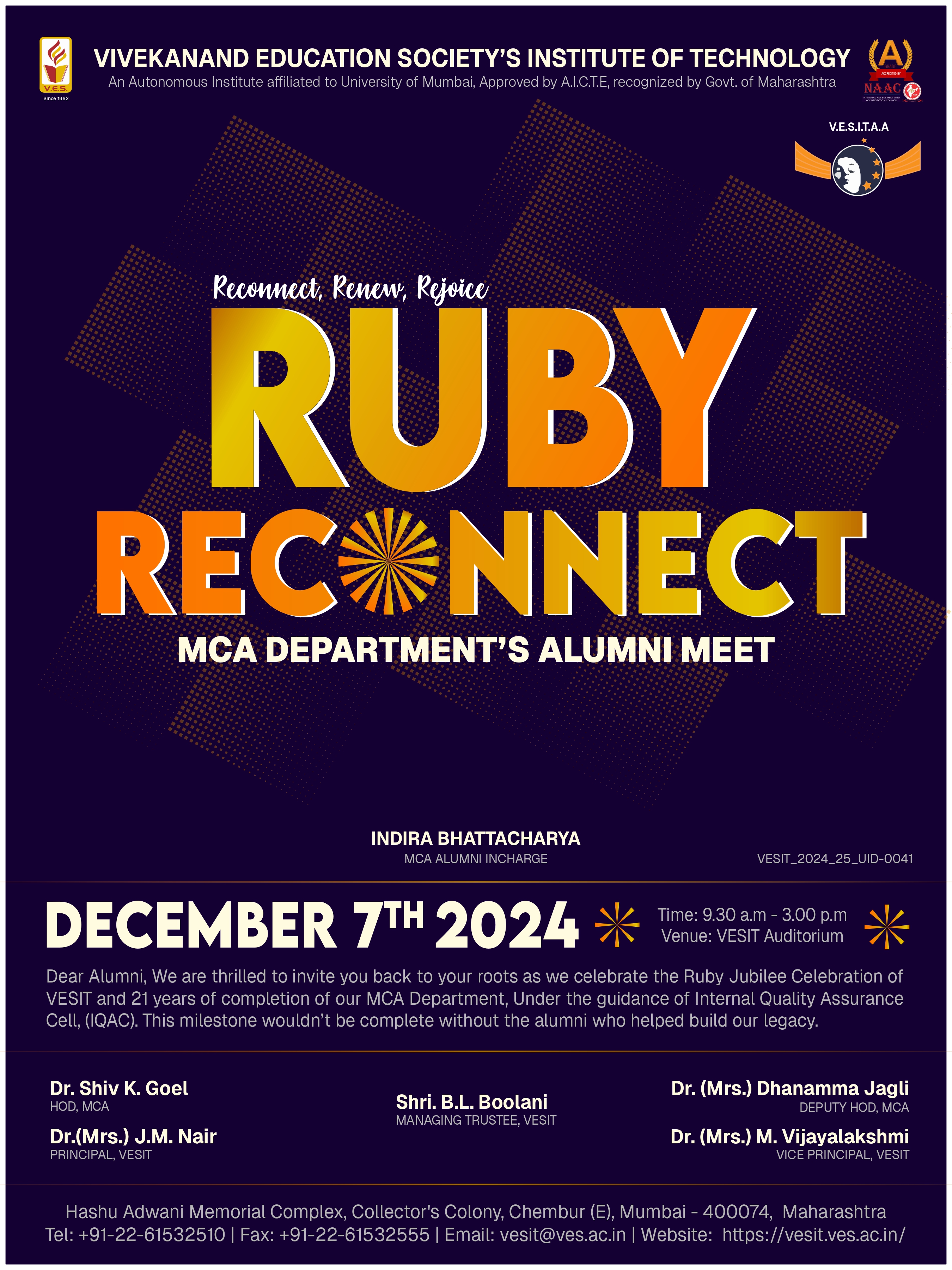 RubyReConnect - MCA Department ALUMNI meet