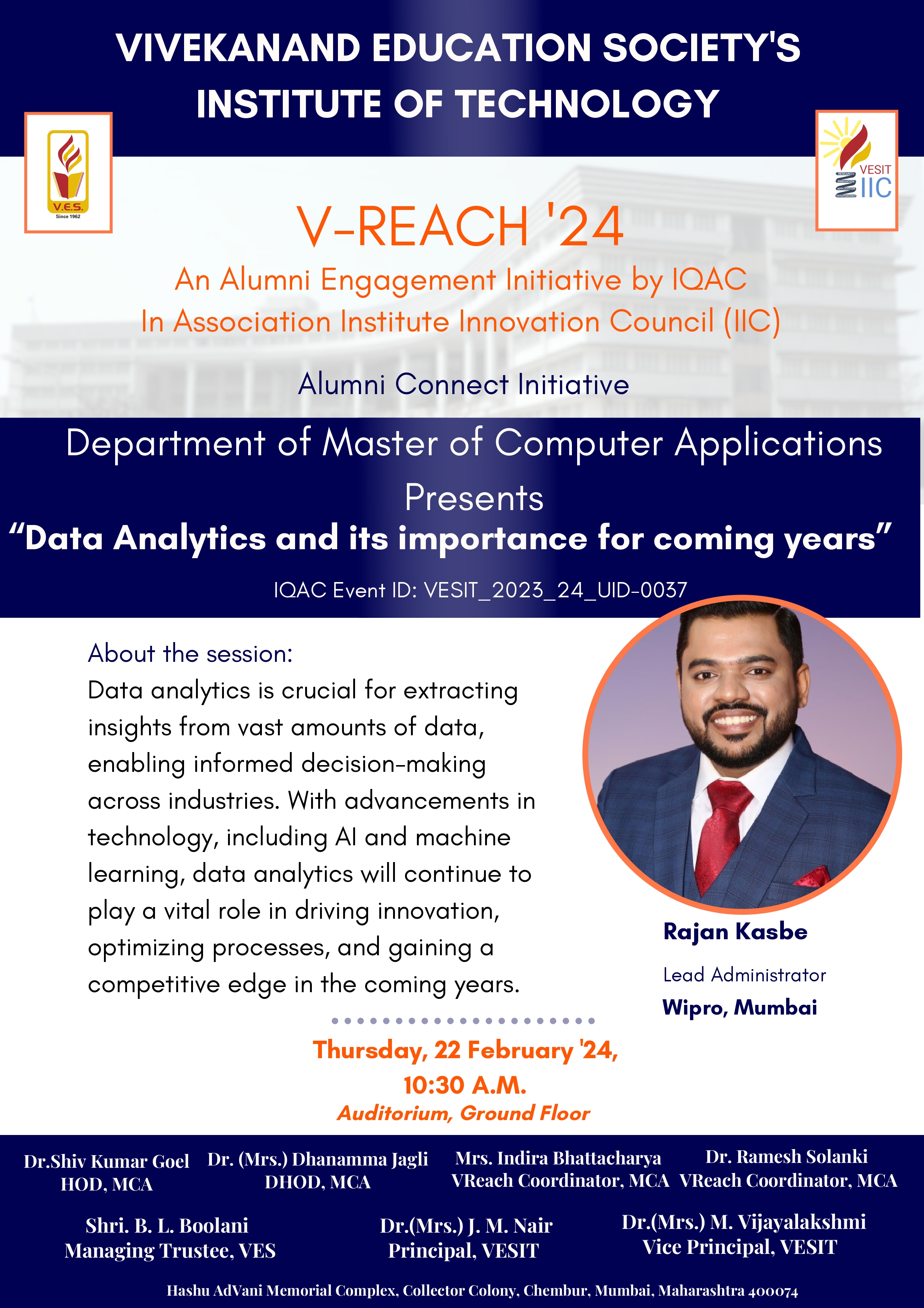 V-REACH'24: MCA- " Data Analytics and its importance for coming years "