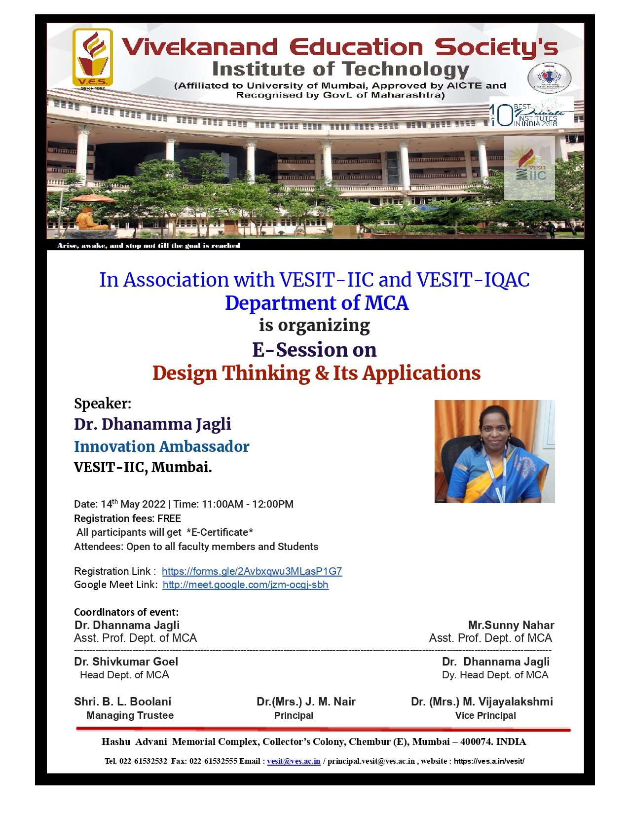 E-Session on Design Thinking & Its Applications