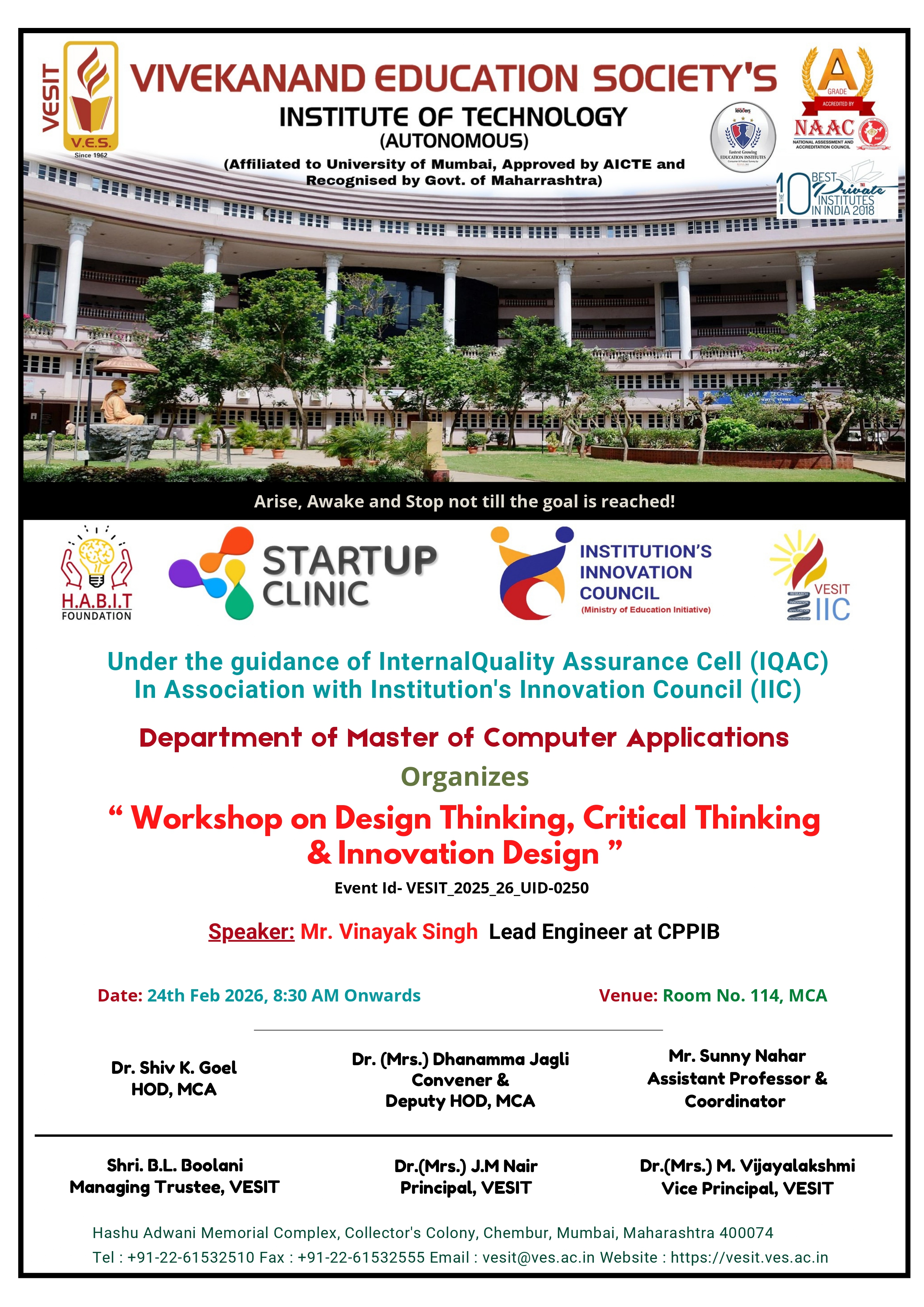 Workshop on Design Thinking, Critical Thinking &amp; Innovation Design