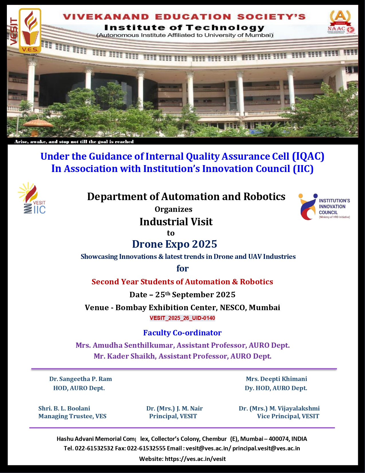 Department of Automation and Robotics Organizes Industrial Visit to Drone Expo 2025