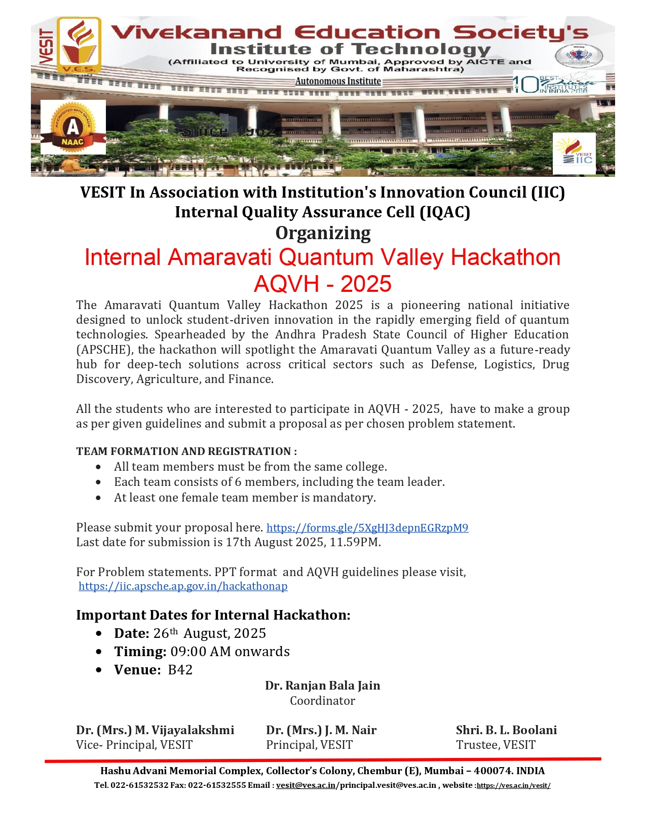 Internal Amaravati Quantum Valley Hackathon  AQVH - 2025