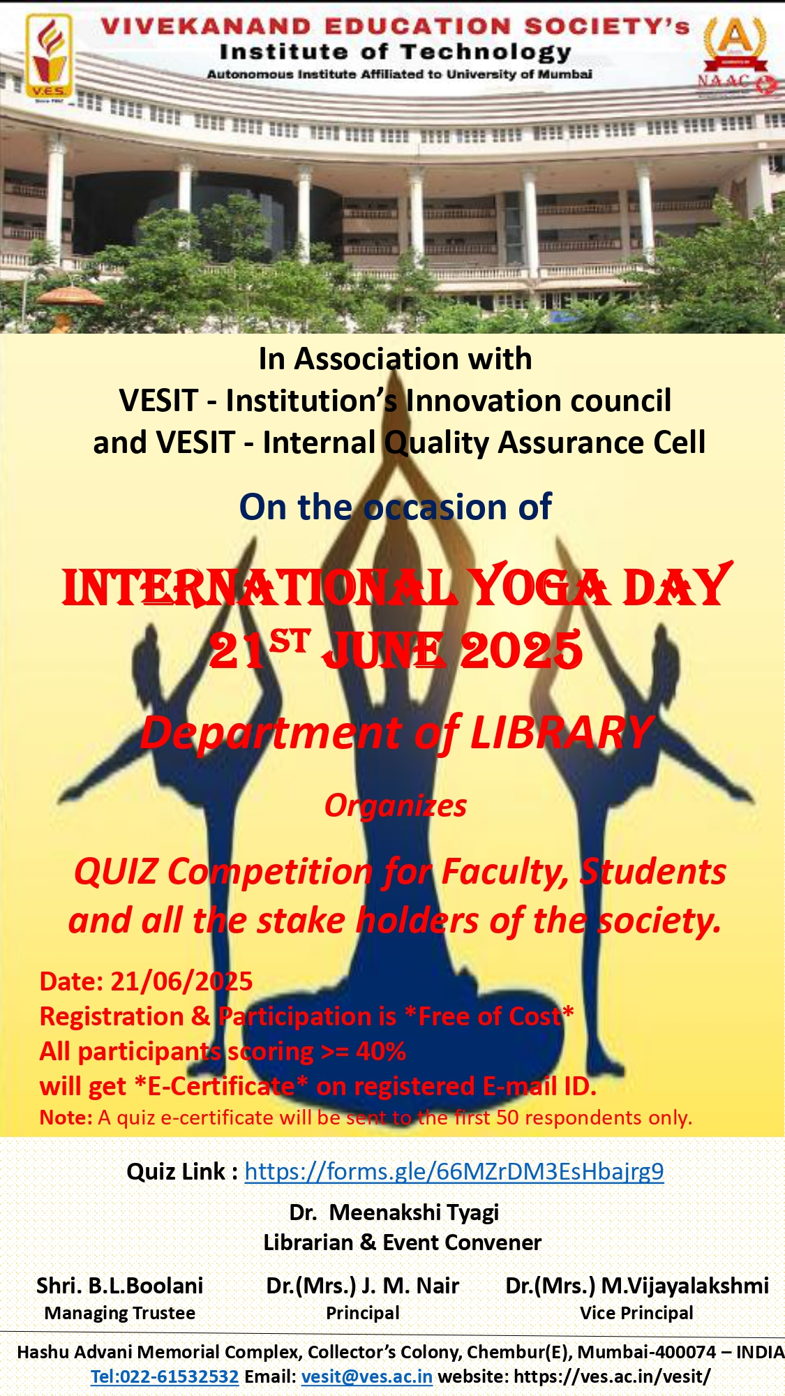 Online Quiz Competition on International YOGA DAY 2025