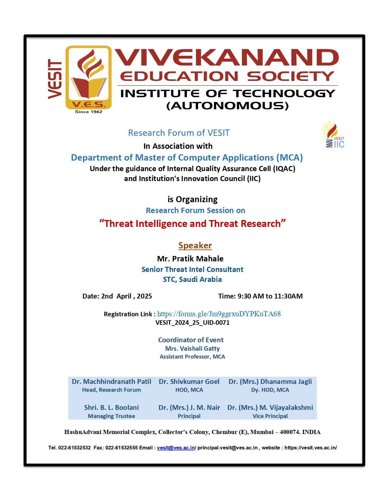 Session on "Threat Intelligence and Threat Research"
