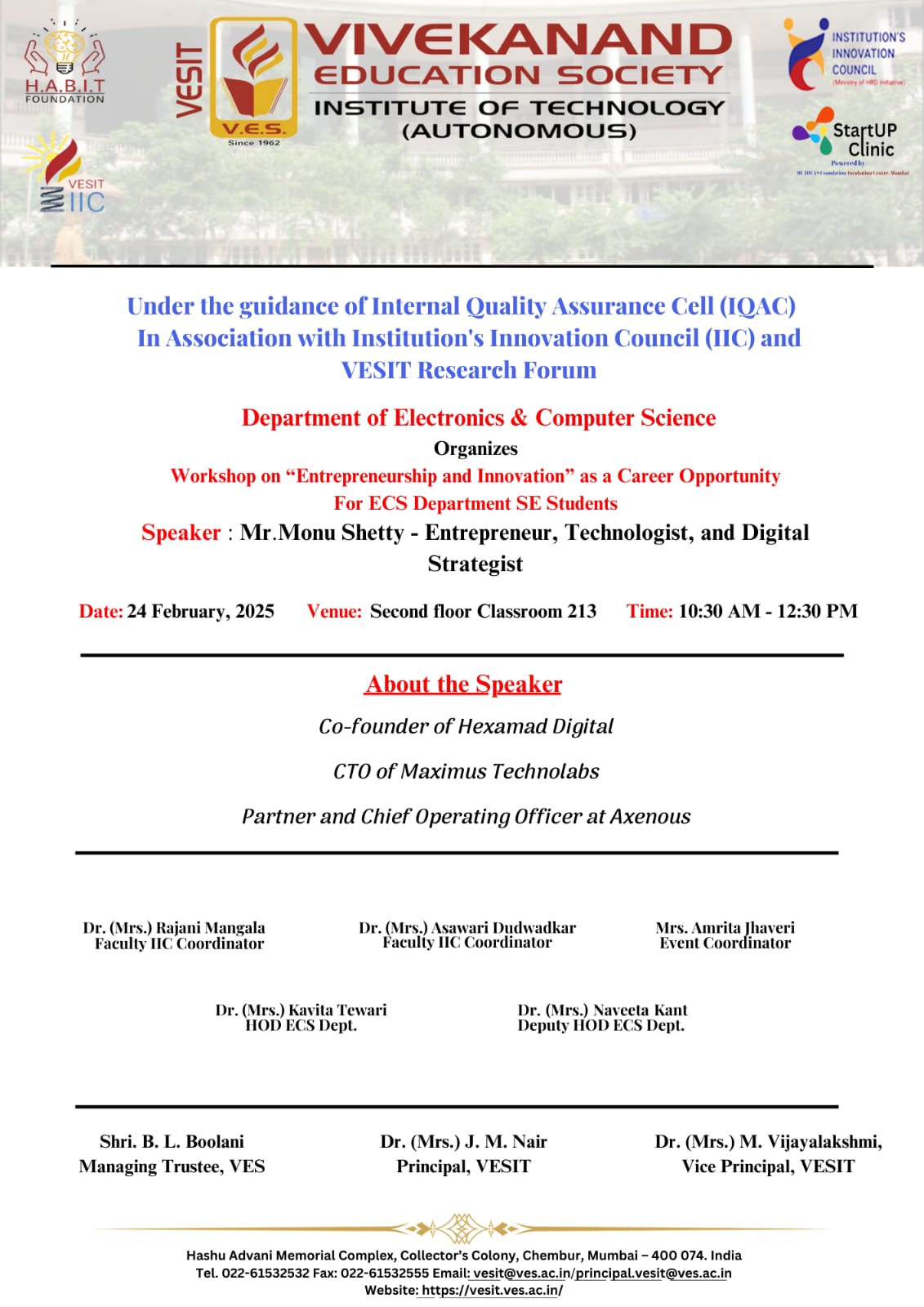 Workshop on Entrepreneurship and Innovation