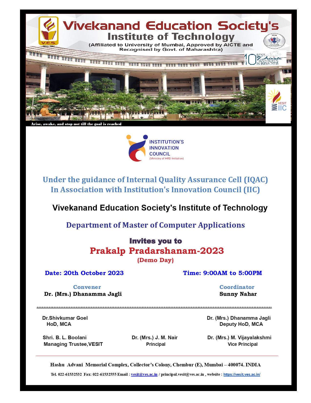 MCA Demo Day: Prakalp Pradarshanam 2023