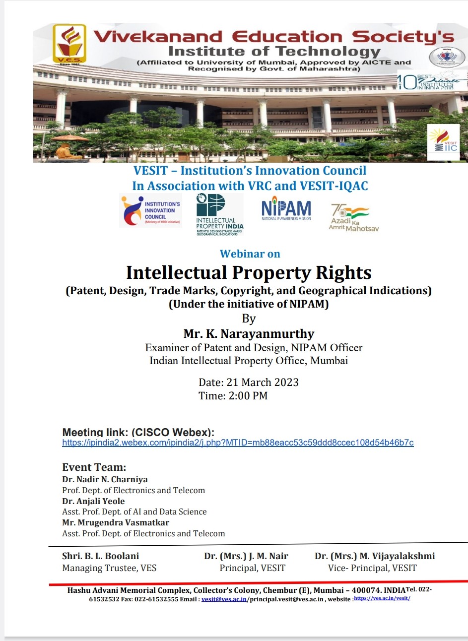 Webinar on "Intellectual Property Rights"