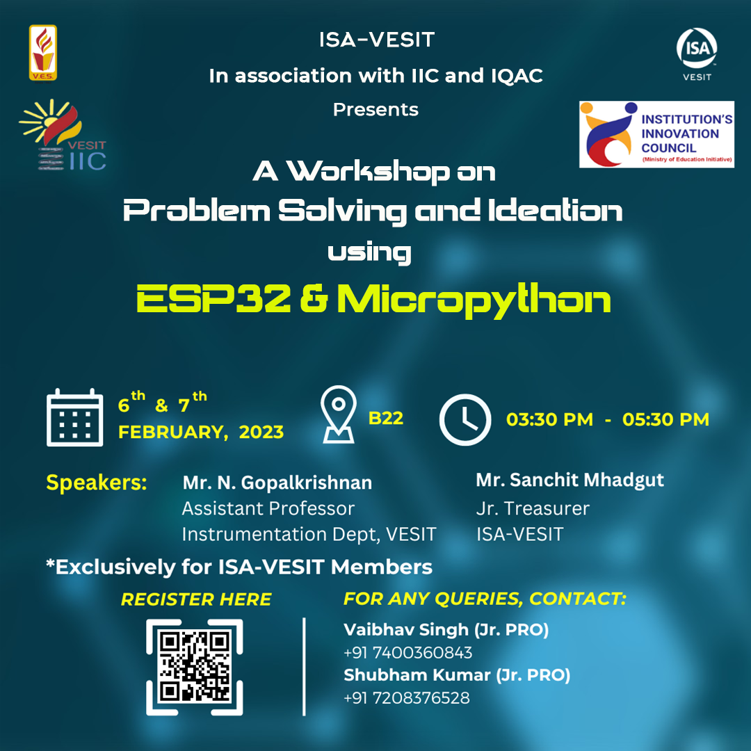 A Workshop on Problem Solving and Ideathon using ESP32 and MicroPython | ISA-VESIT