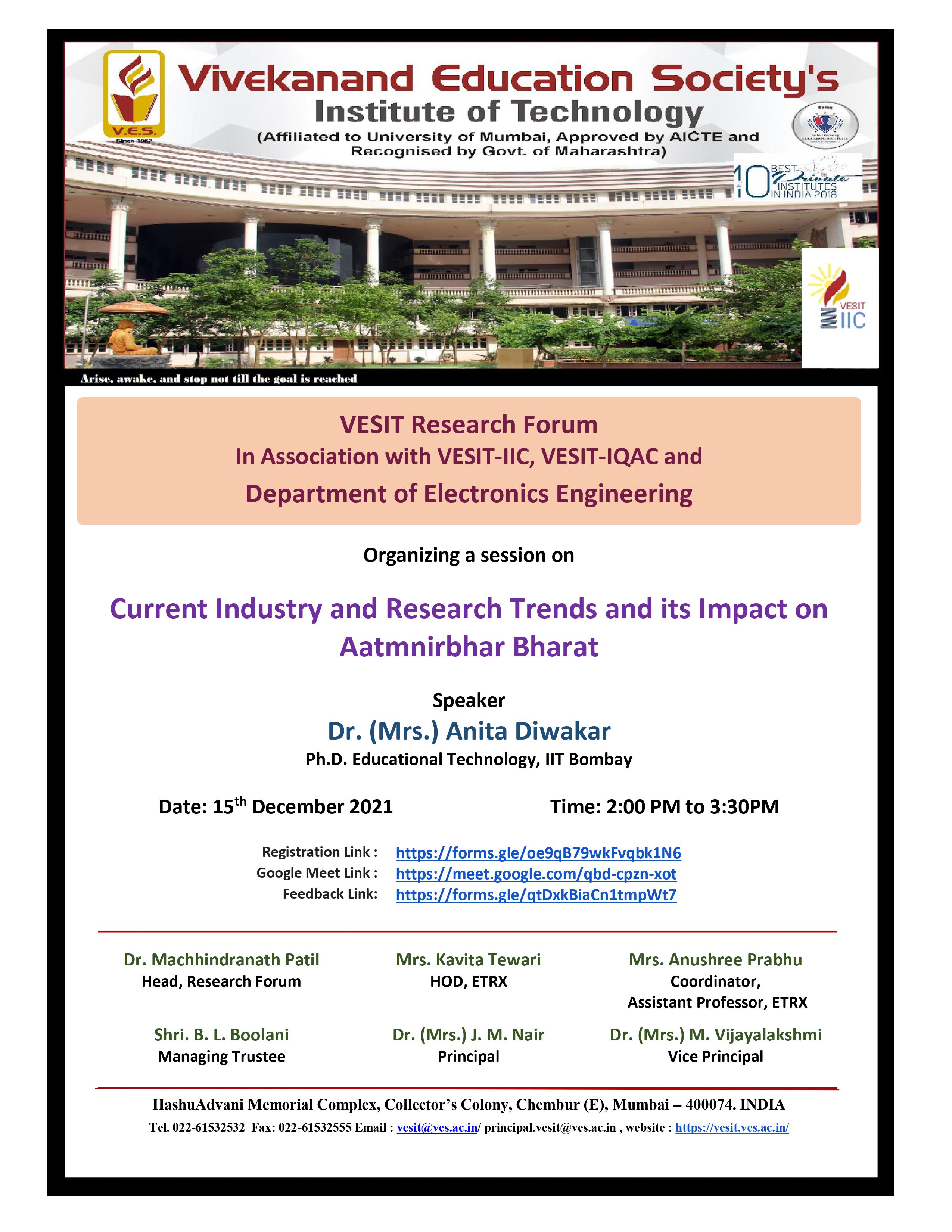 Current Industry and Research Trends and its Impact on Aatmnirbhar Bharat