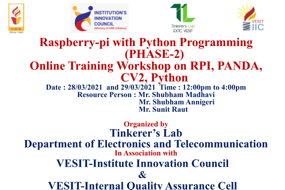 Poster for the Workshop on Raspberry-Pi-4 and Python - PHASE-2