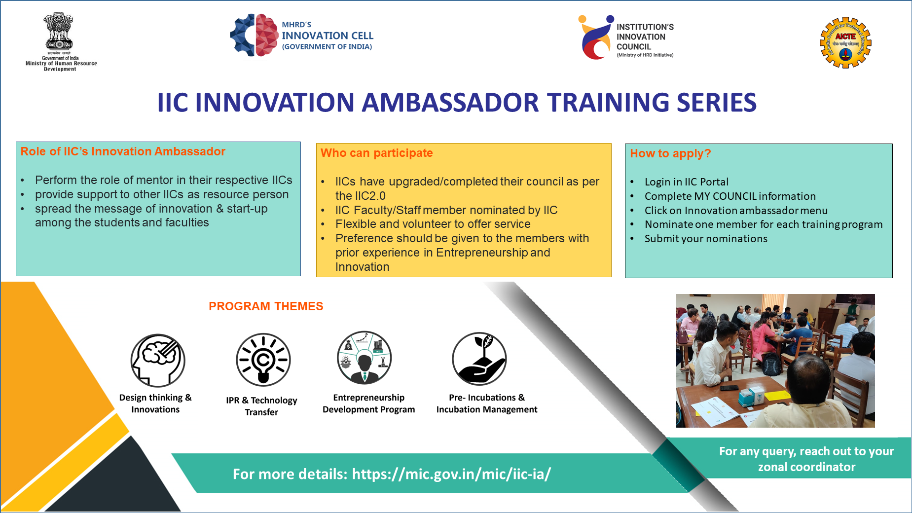 Inviting Nomination of IIC faculty Members for IIC Innovation Ambassador Training Series- In-house Mentor Capacity Development Program, organized by VESIT Renaissance(VRC)