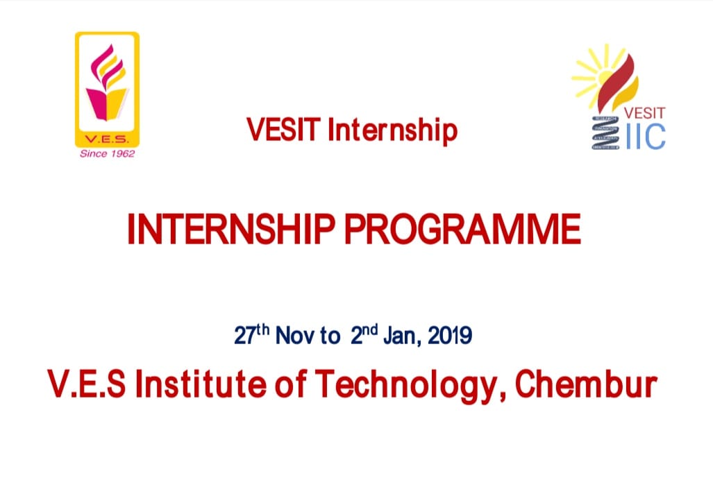 INTERNSHIP PROGRAMME From 27th Nov to 2nd Jan 2020