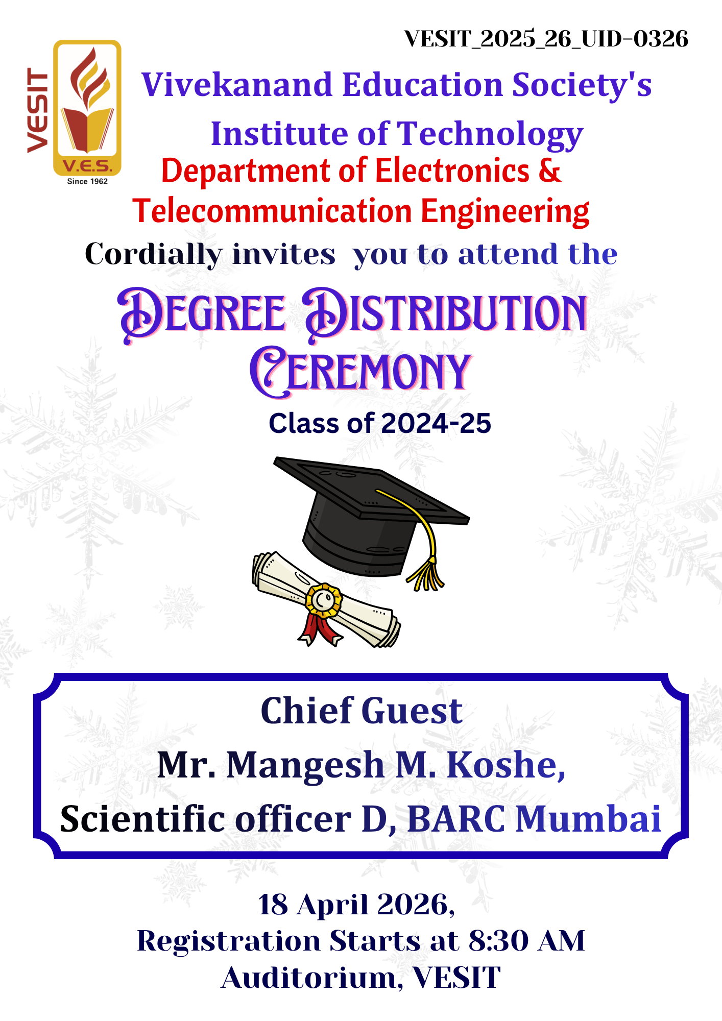 Degree Distribution Ceremony of Department of Electronics & Telecommunication Engineering
