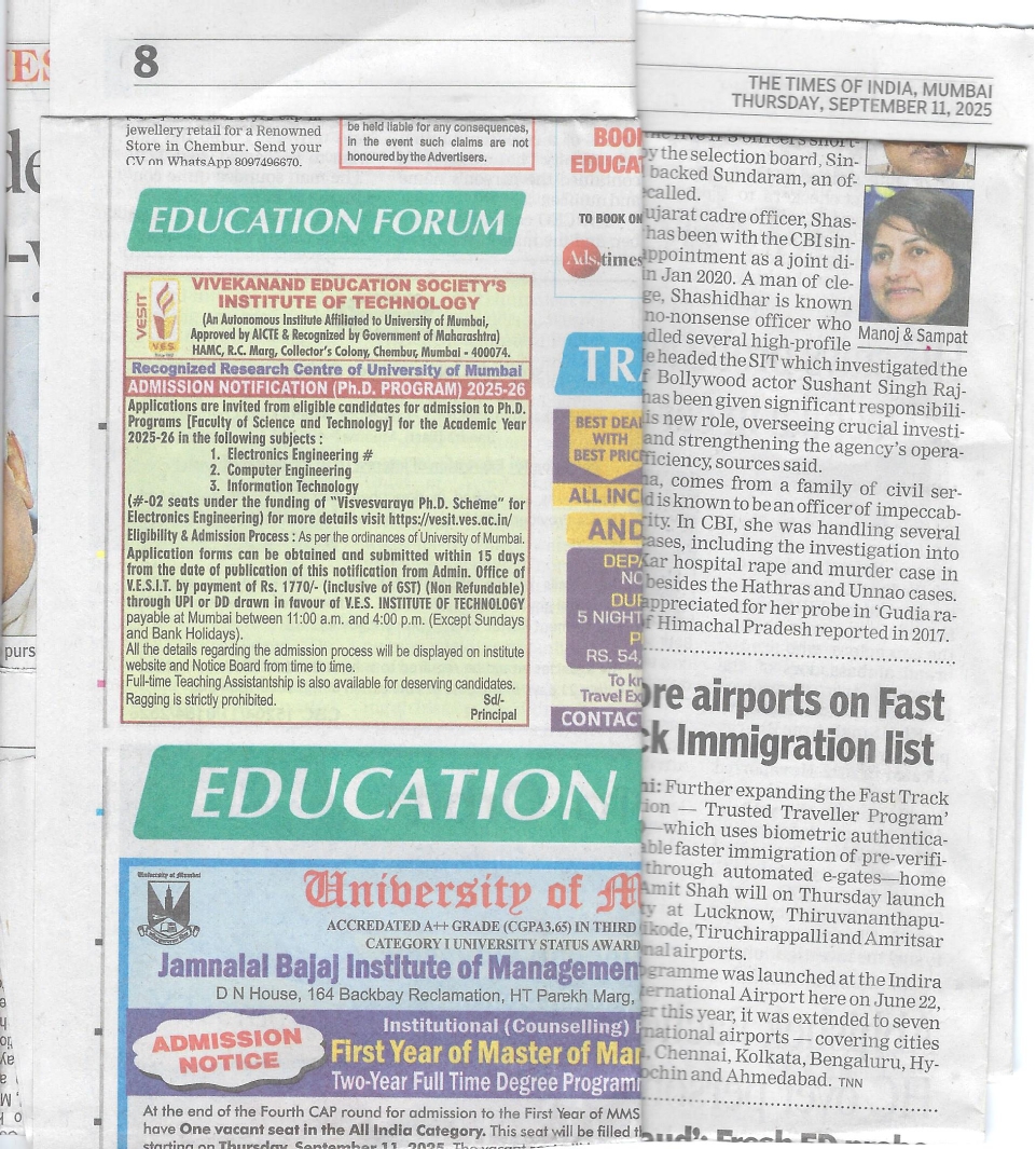 Times of India Advertisement