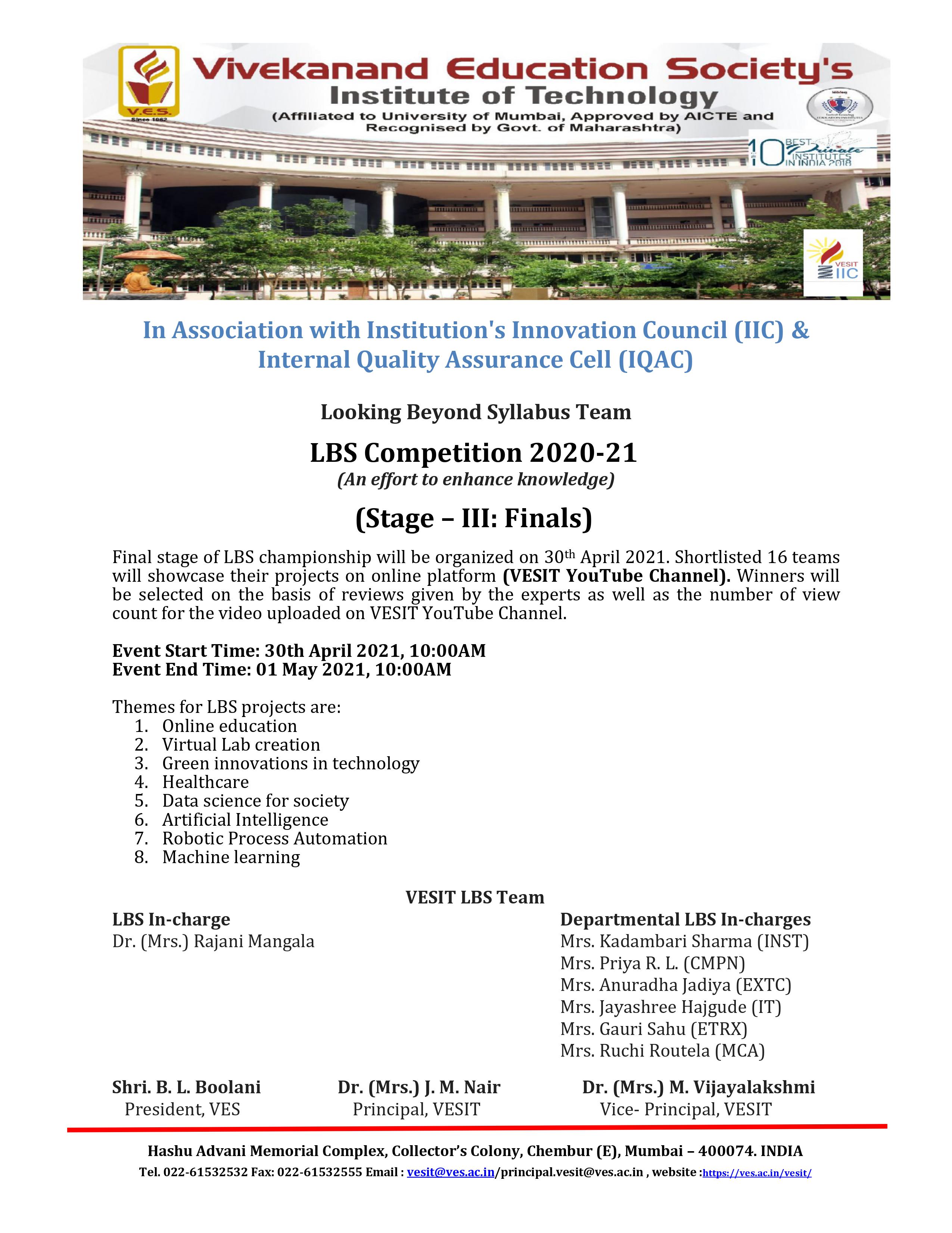 Looking Beyond Syllabus (LBS) Competition 2020-21
