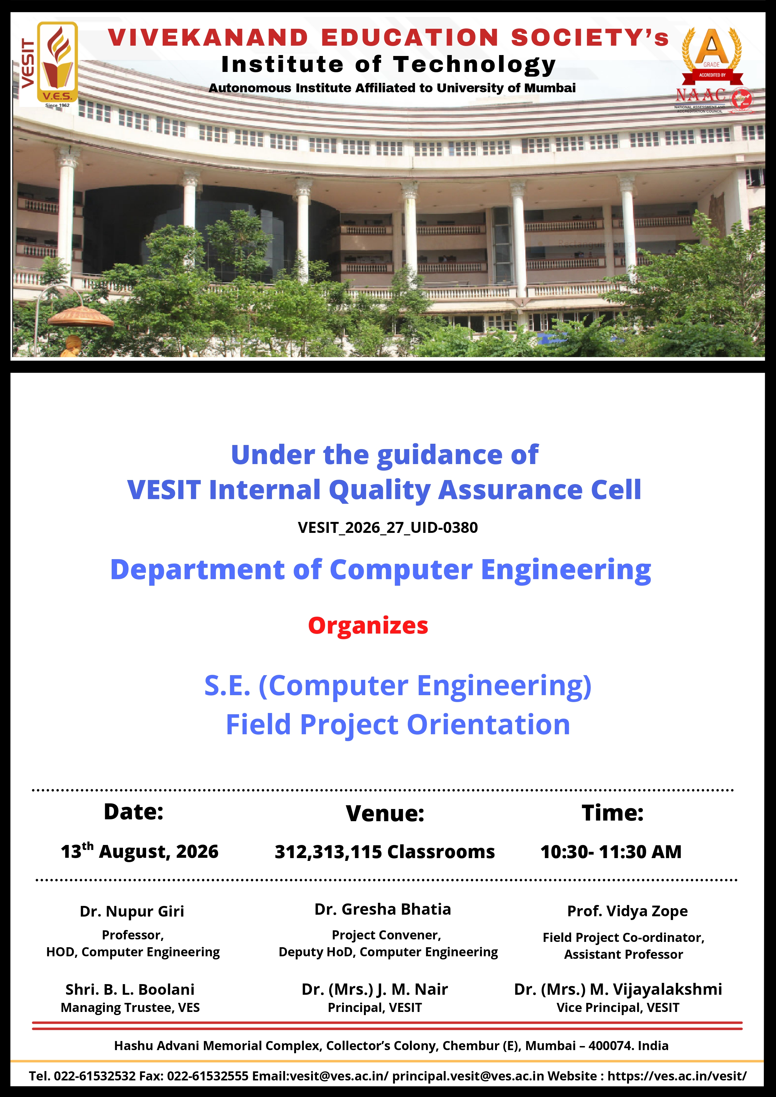 S.E. (Computer Engineering) Field Project Orientation