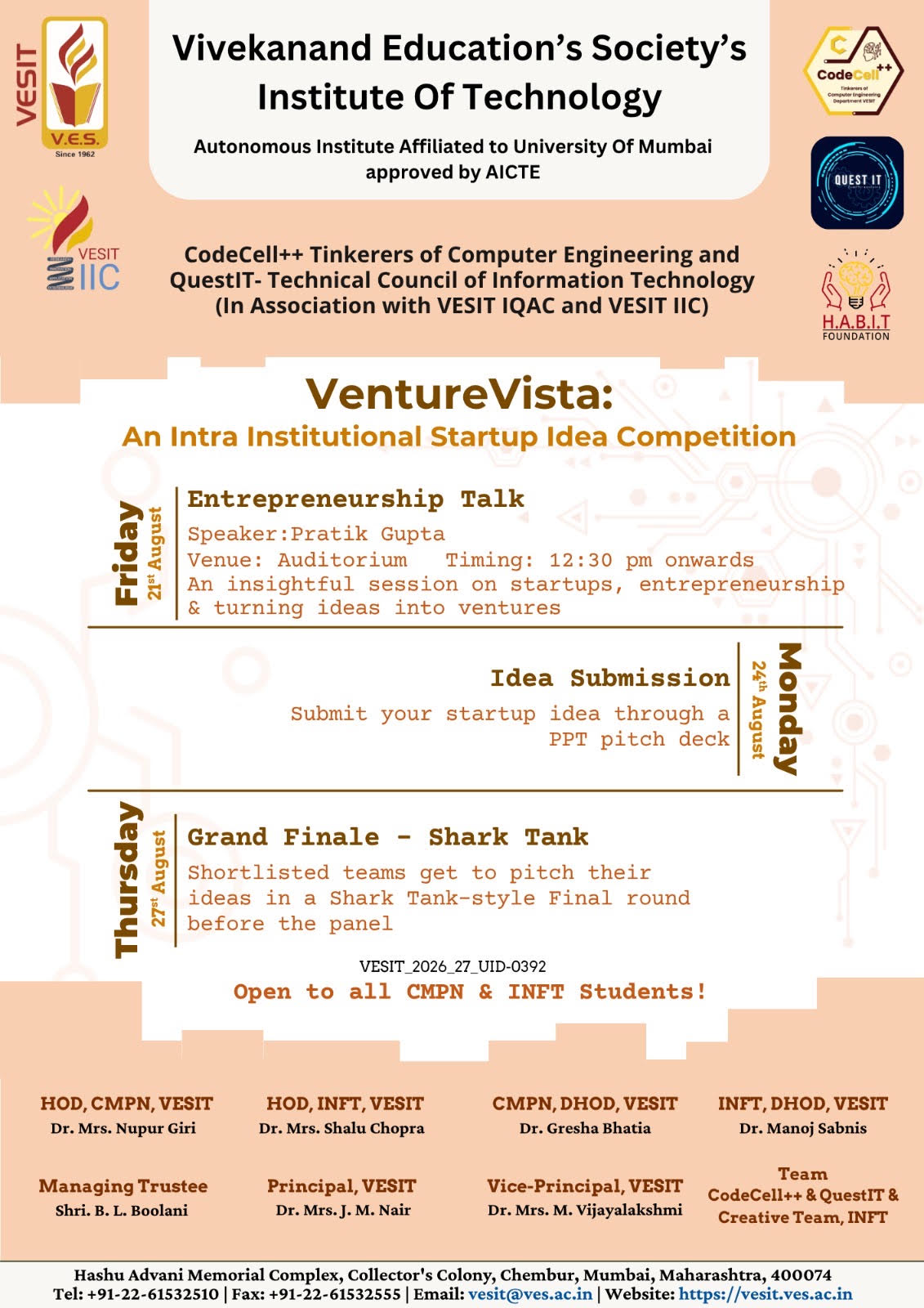 An Intra Institutional Startup Idea Competition